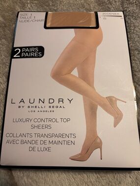 Laundry by Shelli Segal Control Top Nude  2 pairs